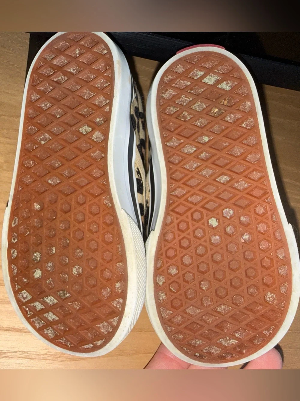 Vans Kids Slip-On Sneakers in Tan and Black Leopard Print
